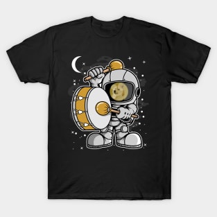 Astronaut Drummer Dogecoin DOGE Coin To The Moon Crypto Token Cryptocurrency Blockchain Wallet Birthday Gift For Men Women Kids T-Shirt